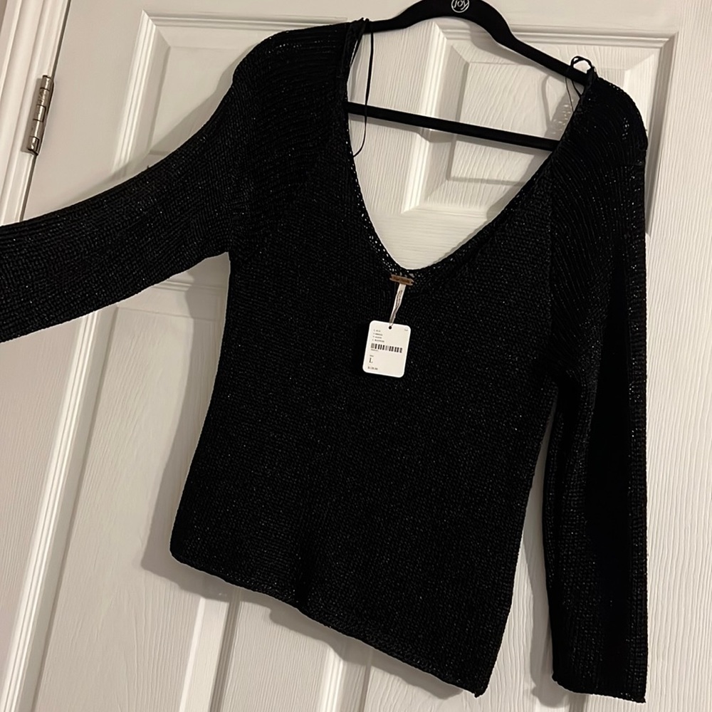 Free People Knit 3/4 length weighted shirt